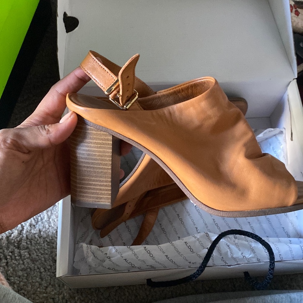 Aldo peep toe strap bootie